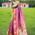 pink plain silk blend paithani-saree saree with blouse