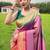 pink plain silk blend paithani-saree saree with blouse