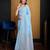 Blue plain organza organza-sarees saree with blouse