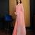 Peach plain organza organza-sarees saree with blouse