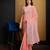 Peach plain organza organza-sarees saree with blouse