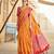 Orange plain raw silk silk-blend-sarees saree with blouse
