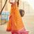 Orange plain raw silk silk-blend-sarees saree with blouse