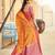 Orange plain raw silk silk-blend-sarees saree with blouse
