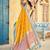 Yellow plain raw silk silk-blend-sarees saree with blouse