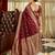maroon plain silk_blend silk-blend-sarees saree with blouse