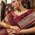 maroon plain silk_blend silk-blend-sarees saree with blouse