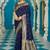blue plain silk_blend silk-blend-sarees saree with blouse