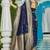 blue plain silk_blend silk-blend-sarees saree with blouse
