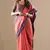 Peach plain cotton cotton-sarees saree with blouse