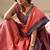 Peach plain cotton cotton-sarees saree with blouse