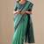 Green plain cotton cotton-sarees saree with blouse