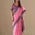 Pink plain cotton cotton-sarees saree with blouse