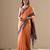 Orange plain cotton cotton-sarees saree with blouse
