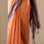 Orange plain cotton cotton-sarees saree with blouse