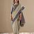 Grey plain cotton cotton-sarees saree with blouse