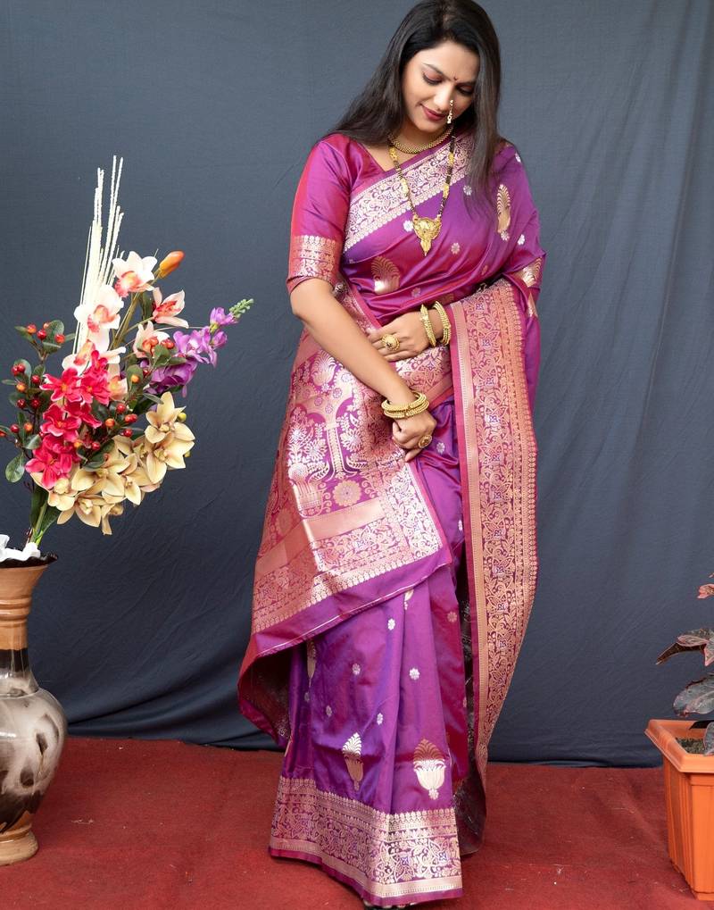pink plain silk_blend silk-blend-sarees saree with blouse