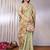 Cream plain tissue tissue-sarees saree with blouse