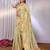 Cream plain tissue tissue-sarees saree with blouse