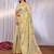 Cream plain tissue tissue-sarees saree with blouse