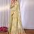 Cream plain tissue tissue-sarees saree with blouse