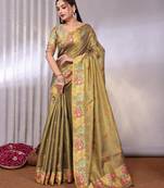 Multicolor plain tissue tissue-sarees saree with blouse