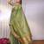 Green plain tissue tissue-sarees saree with blouse