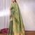 Green plain tissue tissue-sarees saree with blouse