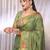 Green plain tissue tissue-sarees saree with blouse