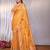 Yellow plain tissue tissue-sarees saree with blouse