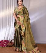 Multicolor plain tissue tissue-sarees saree with blouse