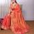 Peach plain tissue tissue-sarees saree with blouse