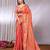 Peach plain tissue tissue-sarees saree with blouse