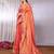 Peach plain tissue tissue-sarees saree with blouse