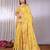 Yellow plain tissue tissue-sarees saree with blouse