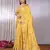 Yellow plain tissue tissue-sarees saree with blouse