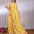 Yellow plain tissue tissue-sarees saree with blouse