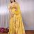 Yellow plain tissue tissue-sarees saree with blouse