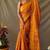 orange plain silk_blend patola-saris saree with blouse