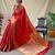 red plain silk_blend patola-saris saree with blouse