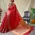 red plain silk_blend patola-saris saree with blouse