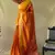 orange plain silk_blend patola-saris saree with blouse