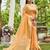 Orange plain linen linen-saree saree with blouse