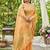 Orange plain linen linen-saree saree with blouse