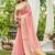 Pink plain linen linen-saree saree with blouse