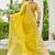 Yellow plain linen linen-saree saree with blouse
