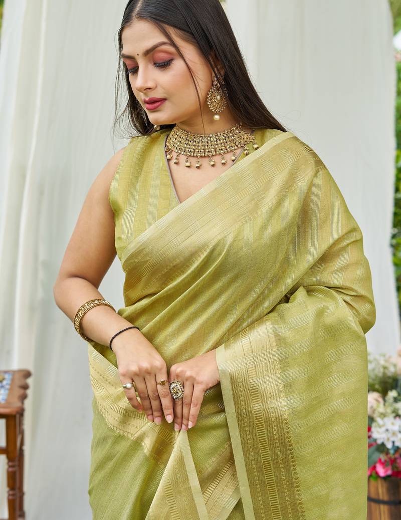 green plain silk silk-sarees saree with blouse