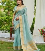 blue plain silk silk-sarees saree with blouse