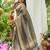 Grey plain tissue tissue-sarees saree with blouse