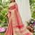 Peach plain tissue tissue-sarees saree with blouse